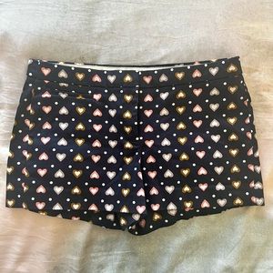 JCREW Womens Shorts Navy Heart Print Size 4